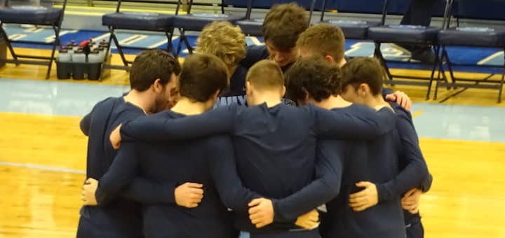 Louisville Leopards Boys Basketball Huddle 2020