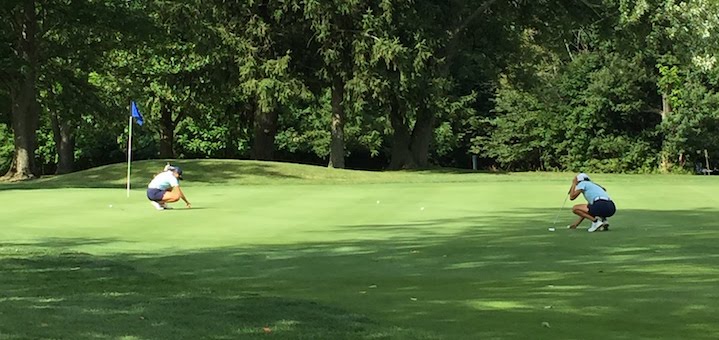 Erin Strouse and Katie Bice Louisville Leopards Girls Golf at Arrowhead Golf Club 2020