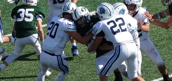 Seth Anderson and Connor Morley Louisville Leopards JV Football Vs. Central Catholic Crusaders