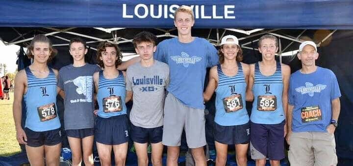Louisville Leopards Boys Cross Country Team at DI State Meet 2020