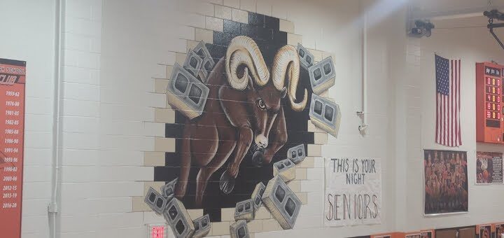 Mineral Ridge Rams Gym Wall Mural