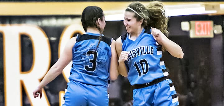 Paige Cole and Sherilynn Mullett Louisville Leopards Girls Basketball Tournament Vs. GlenOak 2020