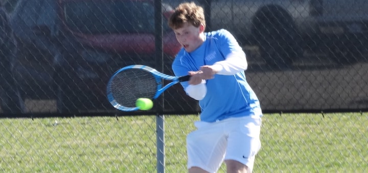 Griffin Millspaugh Louisville Leopards Boys Tennis Vs. Cardinal Mooney Cardinals 2021