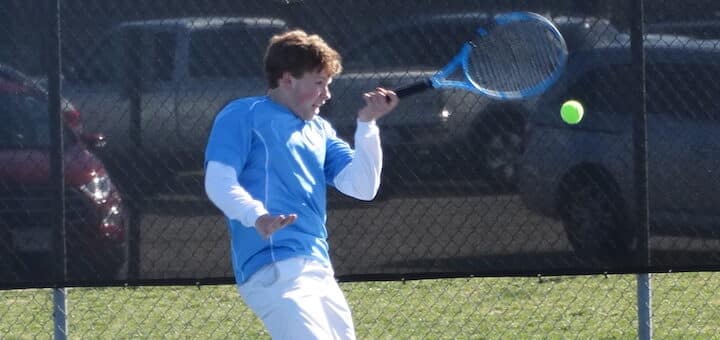 Griffin Millspaugh Louisville Leopards 2021 Boys Tennis Vs. Cardinal Mooney Cardinals