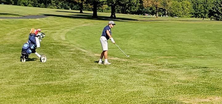 Caleb Harsh Louisville Leopards Boys Golf at Simonson Invitational 2021