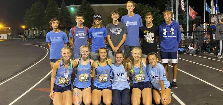Louisville Leopards Cross Country Seniors at Riverside Kickoff Classic Night Invitational 2021