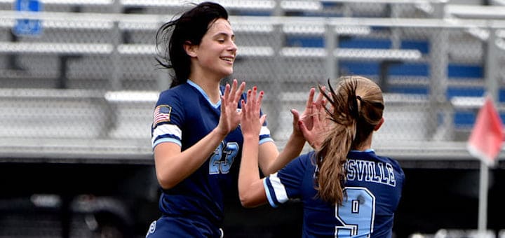 Ava Kimble and Payton Allan Louisville Leopards Girls Soccer Vs. Central Catholic Crusaders 2021