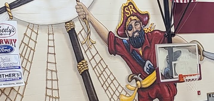 South Range Raiders Pirate Wall Painting in Gym