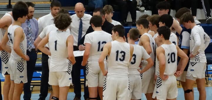 Louisville Leopards Boys Basketball Team Huddle Vs. Boardman Spartans 2021