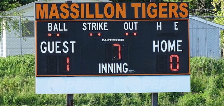 Eagles #190 Sports Complex Scoreboard - Massillon Tigers Softball