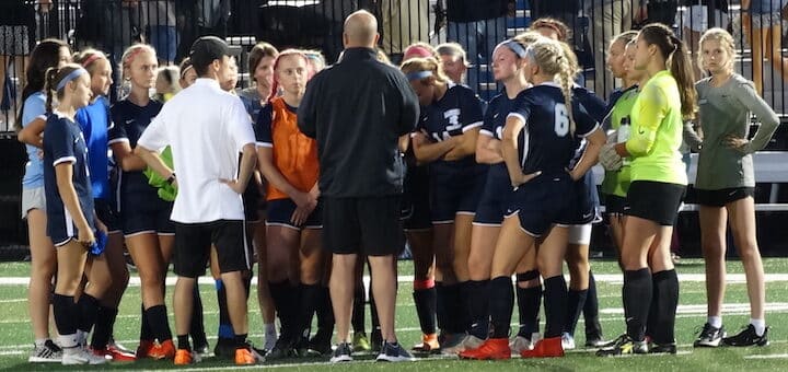 Louisville Leopards Girls Soccer Huddle After Game Vs. Stow 2022