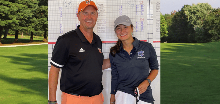 Peyton Biery Tri-County Preseason Tournament 1st Team with Director Shawn Dillon 2022