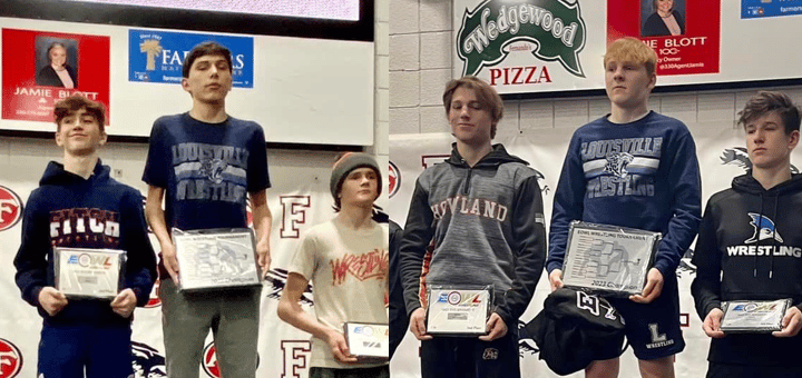 Kolten Barker and Connor Novosel EOWL Wrestling Champions 2023