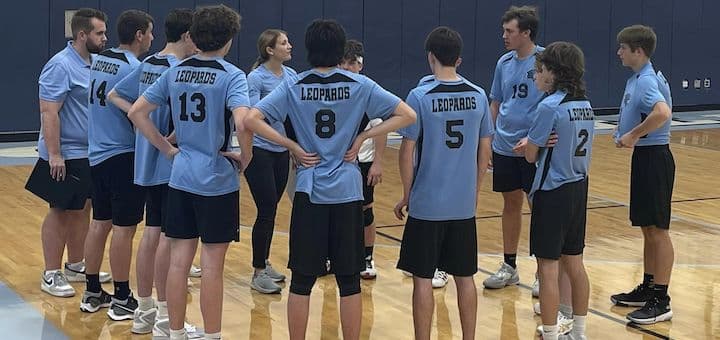 Louisville Leopards Boys Volleyball Team Huddle 2023