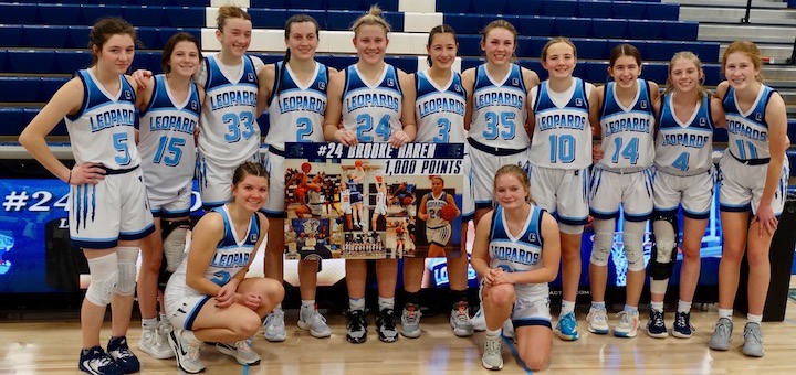 Brooke Haren 1000 Points with Lady Leopards Basketball Team