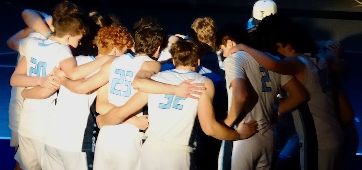 Louisville Leopards Basketball Team Huddle Vs. St. Vincent-St. Mary 2025