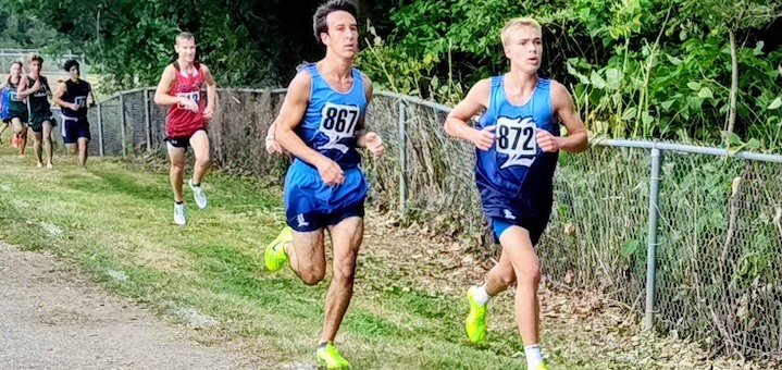 Evan Brown and Ryan Mann Louisville Leopards Cross Country at Salem Early Bird Invitational
