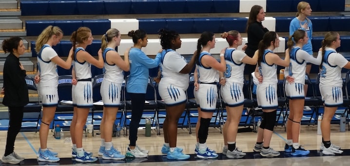 Louisville Leopards Girls Basketball During National Anthem 2025