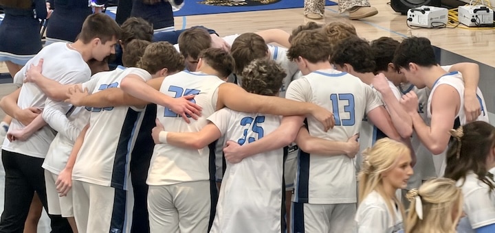 Louisville Leopards Basketball On-Court Huddle Before Barberton Game 2026