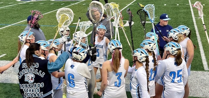 Louisville Leopards Girls Lacrosse Huddle Vs. Poland Seminary Bulldogs 2026