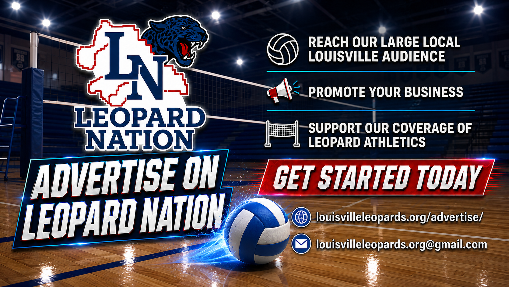 Louisville Leopards Advertising - Volleyball