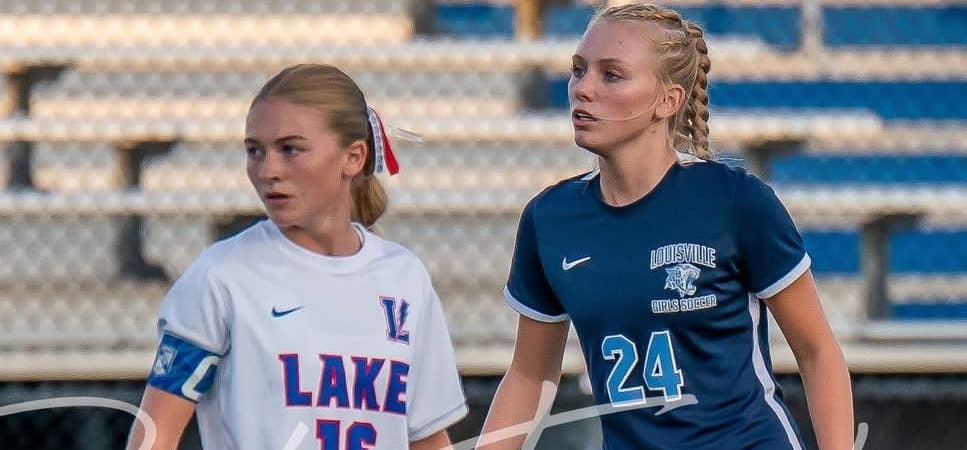 Haile Folk and Kyla Brinton Louisville Leopards Vs. Lake Blue Streaks Girls Soccer 2025- Everhart
