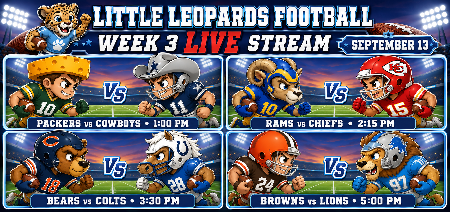 Little Leopards Football Week 3 Live Video Stream