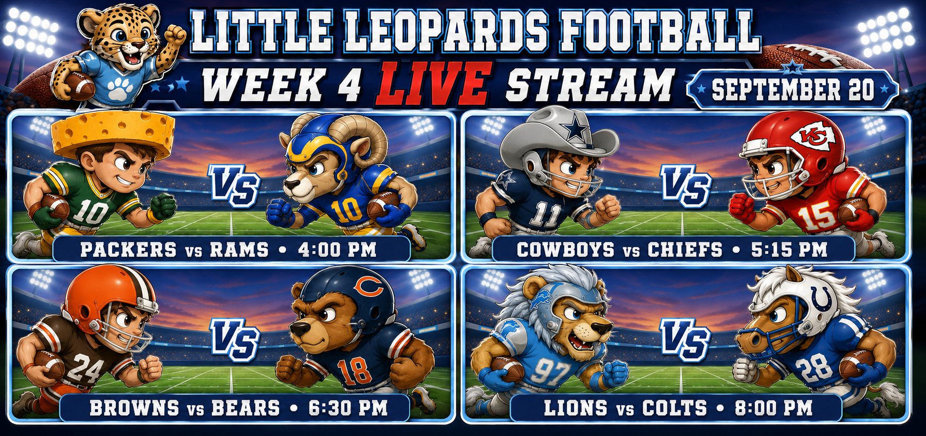 Little Leopards Football Week 4 Live Video Stream