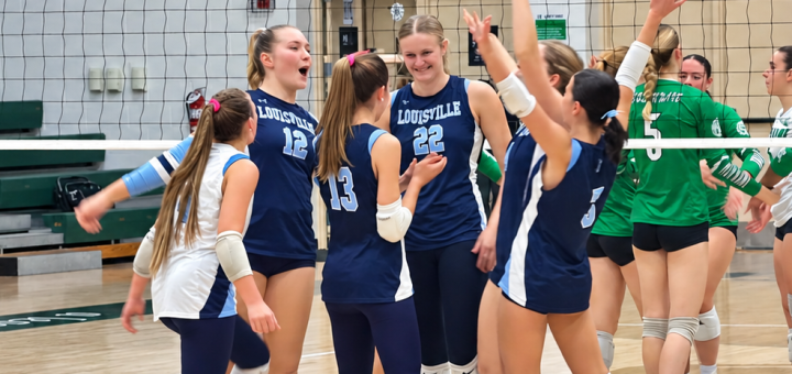 Louisville Leopards Volleyball Win District Semifinal Vs. Holy Name Green Wave
