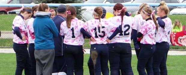 Louisville Lady Leopards Softball Pink Uniforms Breast Cancer Awareness