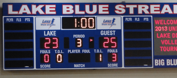 Lake High School Blue Streaks Scoreboard Volleyball